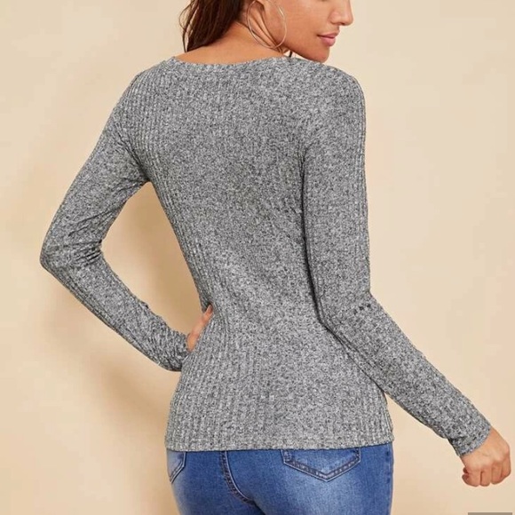 Heathered Knit Long Sleeve - Picture 2 of 2